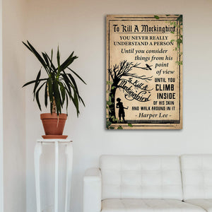 Harper Lee- To Kill A Mockingbird 0.75 & 1.5 In Framed -Housewarming Gifts- Home Living- Wall Decor, Canvas Wall Art