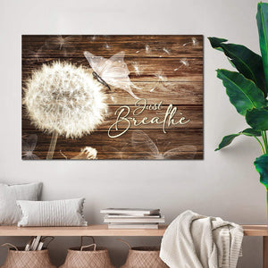 Vintage Just Breath Dandelion And Butterflies- From Heaven Canvas For Family 0.75& 1,5 Framed Canvas- Home Living- Wall Decor