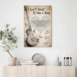 Aerosmith I Dont Want To Miss A Thing 0,75 and 1,5 Framed Canvas - Gifts Ideas- Home Decor- Canvas Wall Art