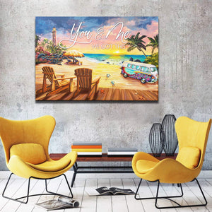 You And Me We Got This Beach Life - Couple  0.75 & 1.5 In Framed Canvas - Home Living -Wall Decor - Canvas Wall Art