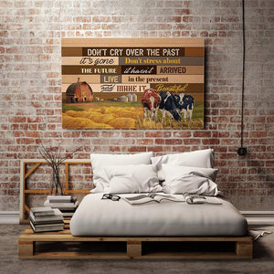 Don�EEE€�EEEt Cry Over The Past It�EEE€�EEEs Gone Don�EEE€�EEEt Stress About The Future Farmhouse Decor Canvas 0.75 & 1.5 In Framed - Wall Decor, Canvas Wall Art