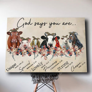Farmer God Says You Are Canvas Prints 0.75 & 1.5 In Framed Canvas - Family Gifts Ideas -Wall Decor, Canvas Wall Art