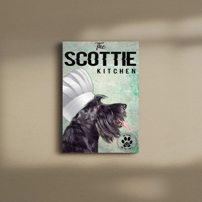 Scottish Terier The Kitchen No Paws On The Table - Gift For Dog Lovers Ideas Canvas