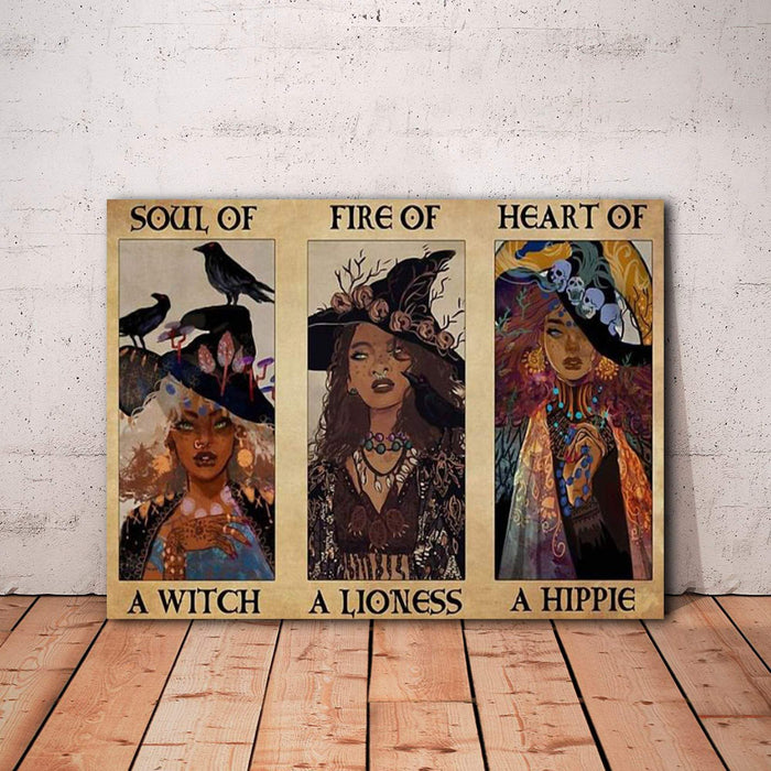 Soul Of A Witch Heart Of A Hippie Horizontal Gifts Ideas Canvas