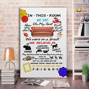 Fun In This Room We Are Friends Quotes Saying Canvas Prints 0,75 and 1,5 Framed Canvas - Home Decor- Canvas Wall Art