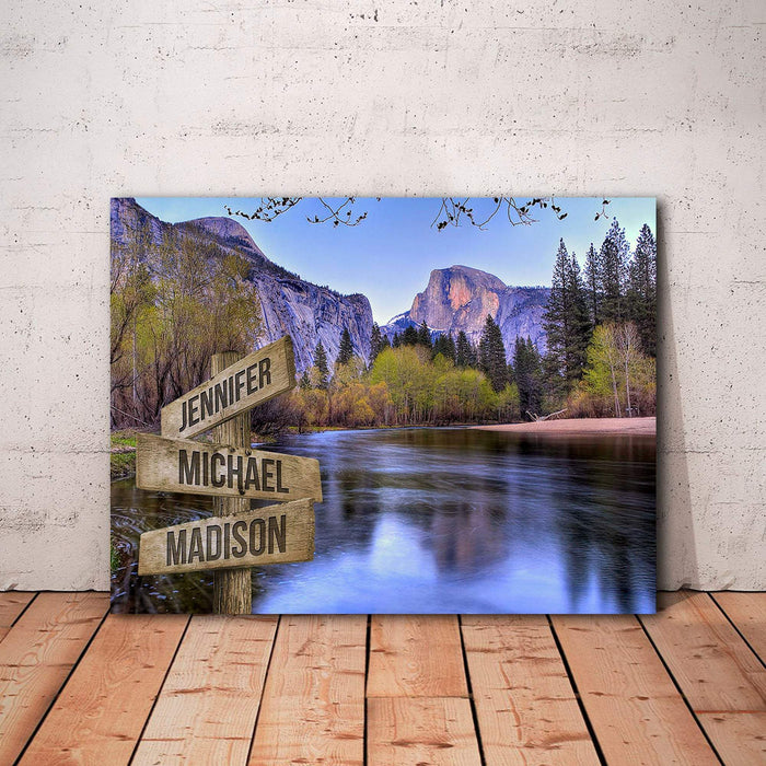 Personalized Half Dome Near Sunset Multi - Names - Street Signs Customized With Names Canvas