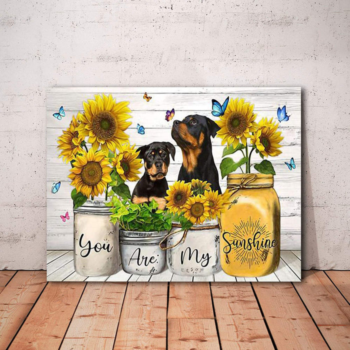 Rottweiler You Are My Sunshine Horizontal Canvas