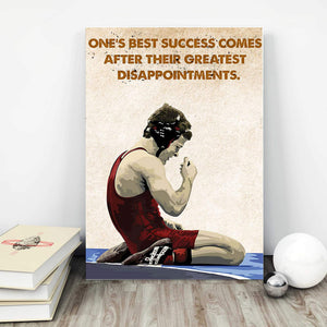Boxing Man - One�EEE€�EEEs Best Success Comes After Their Greatest Disappointments 0.75 & 1,5 Framed Canvas- Gift Ideas - Home Living- Wall Decor