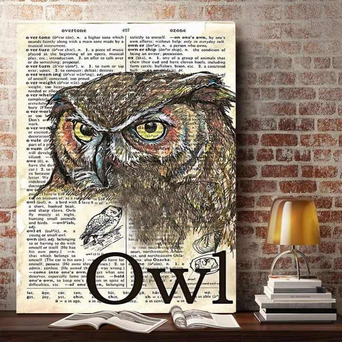 Dictionary Owl Vertical - Best Gift for Animal Lovers Canvas