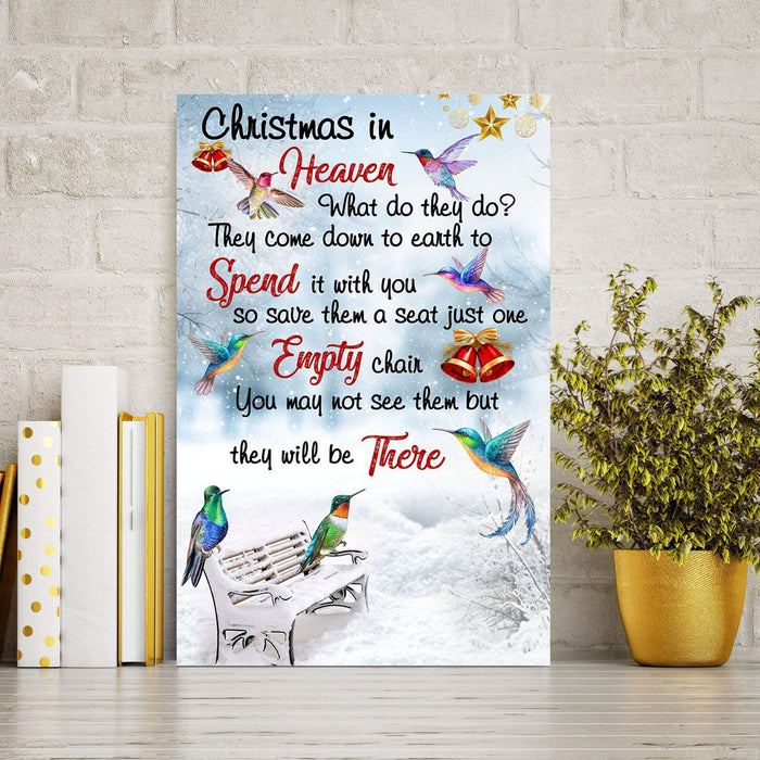 Hummingbird Christmas In Heaven Spend It With You Canvas