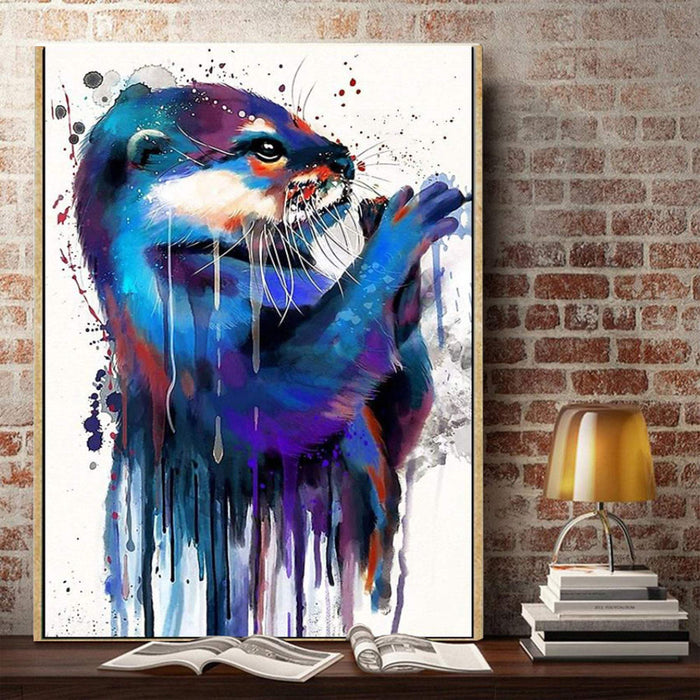 Otter Colorful Art VerticaL - Christmas Gift Ideas Canvas