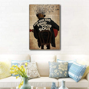 Jazz Artist Lose Your Mind Find Your Soul Vertical 0.75 & 1,5 Framed Canvas - Gift Ideas - Canvas Wall Art -Home Decor