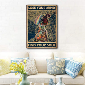 Nature Animals Lose Your Mind Find Your Soul Vertical 0.75 & 1,5 Framed Canvas - Gift Ideas - Canvas Wall Art -Home Decor