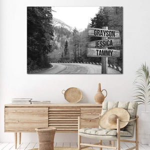 Personalized Autumn Road Names Premium 1,5 Framed Canvas - Street Signs Customized With Names- Home Living- Wall Decor