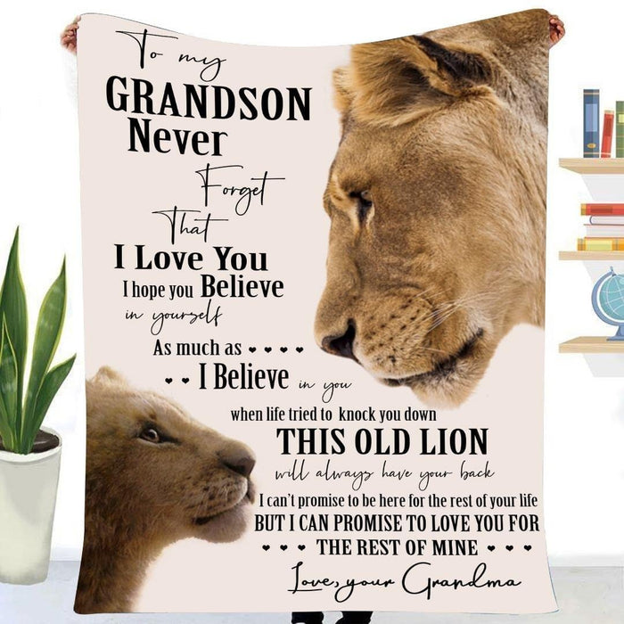 To My Grandson Never Forget That I Love You Blanket, Gift For Grandson, Grandma Gift, Fleece Blanket, Family Blanket