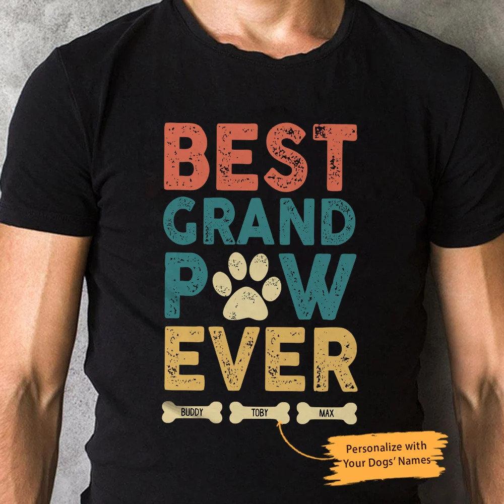 Personalized Best Grandpaw Ever Grandpa Funny Shirt, Vintage Shirt, Paw Shirt, Family Shirt, Family Gift