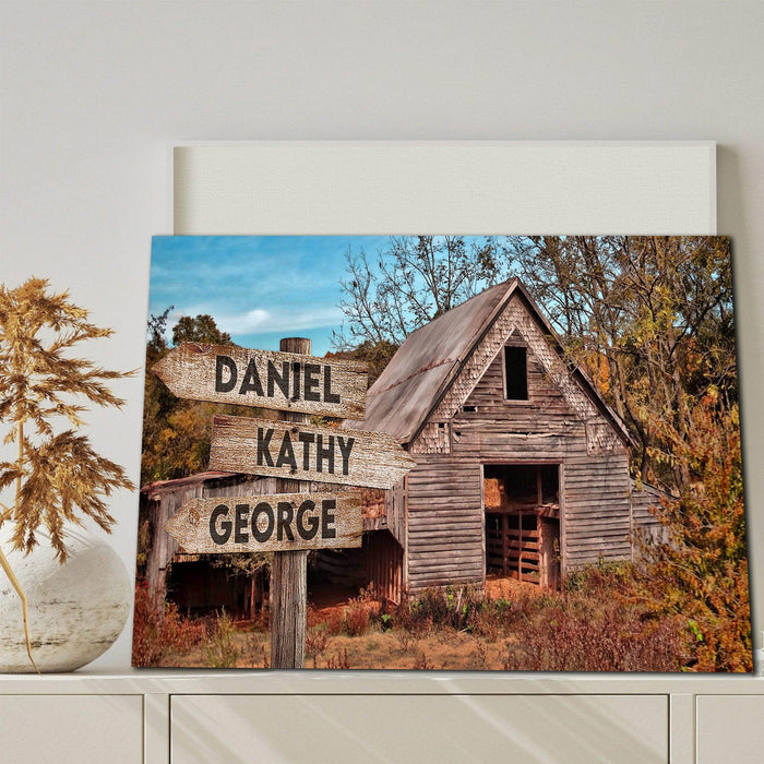 Countryside Home Barn Multi - names Premium Canvas - Street Signs Customized With Names Canvas