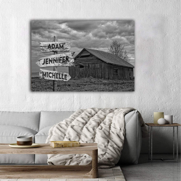 Personalized Farm House Multi - Names Premium - Street Signs Customized With Names Canvas