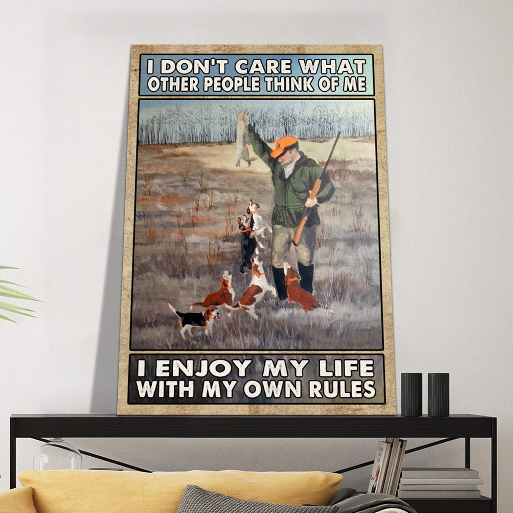 Hunting I Enjoy My Life With My Own Rules Canvas, Hunting Canvas, Inspirational Quote, Gift For Papa, Gift For Dad, Hunters Canvas