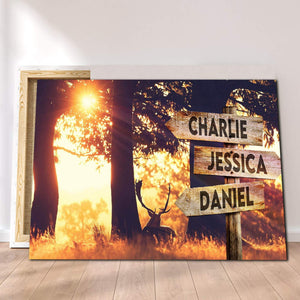 Personalized Beautiful Sunshine In The Forest 0.75 & 1.5 In Framed Canvas -Street Signs Customized With Names - Wall Decor,Canvas Wall Art