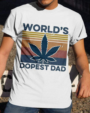 World's Dopest Dad Cannabis Vintage Shirt, Dopest Dad, Smoking Weed, Funny Shirt For Dad, Birthday Gift