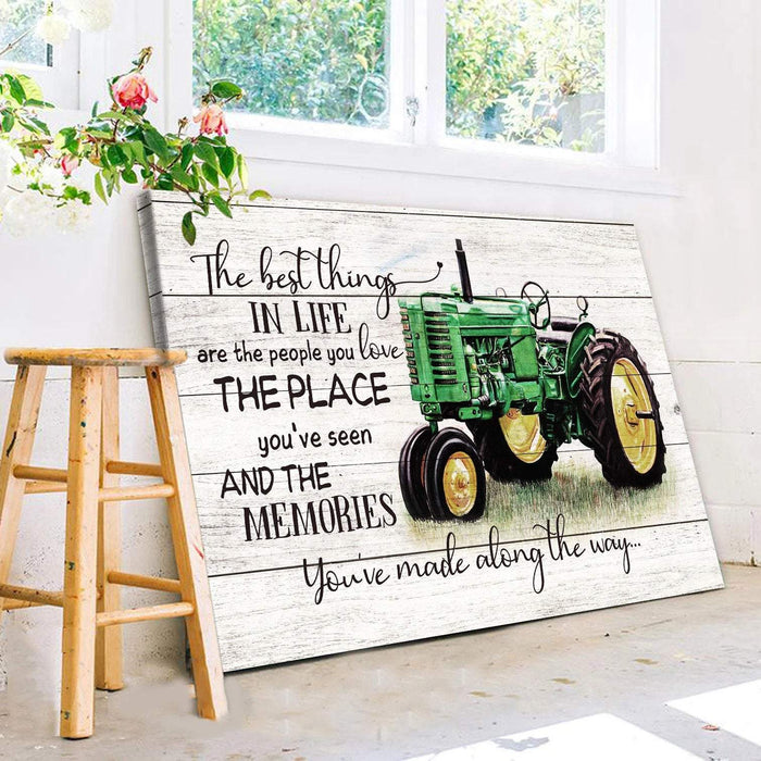 The Best Thing In Life Tractor Vintage Canvas, Farm Tractor Canvas, Farmhouse, Gift For Farmer