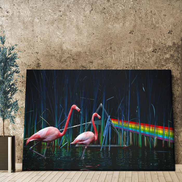 Flamingos Canvas, Flamingo Stunning Art Canvas, Animal Canvas, Vibrant Pink Flamingo Design