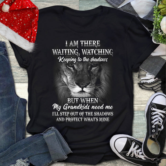 When My Grandkids Need Me I’ll Step Out Of The Shadows And Protect Lion Shirt, Grandpa Shirt, Grandma Shirt Shirt, Lion Shirt