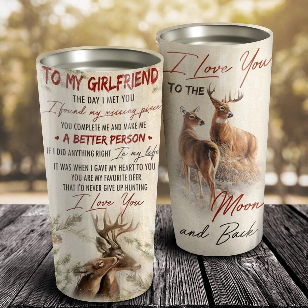 To My Girlfriend A Better Person Tumbler - Couple Cup