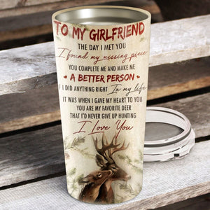 To My Girlfriend A Better Person Tumbler - Couple Cup