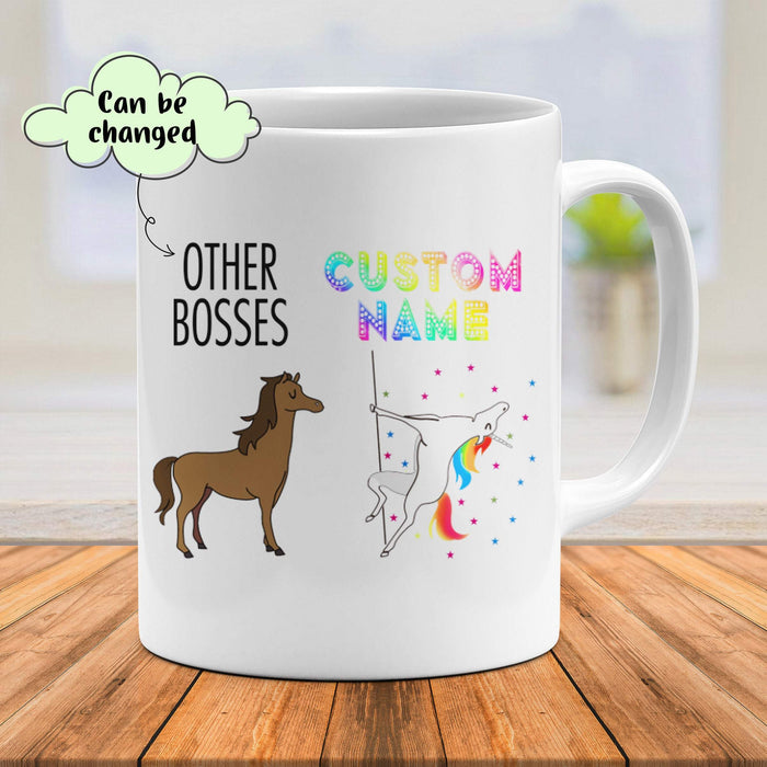 Personalized Gift For Boss, Funny Boss Unicorn Mug, Funny Best Boss, Other Aunts, Other Teachers, Other Person Can Be Changed