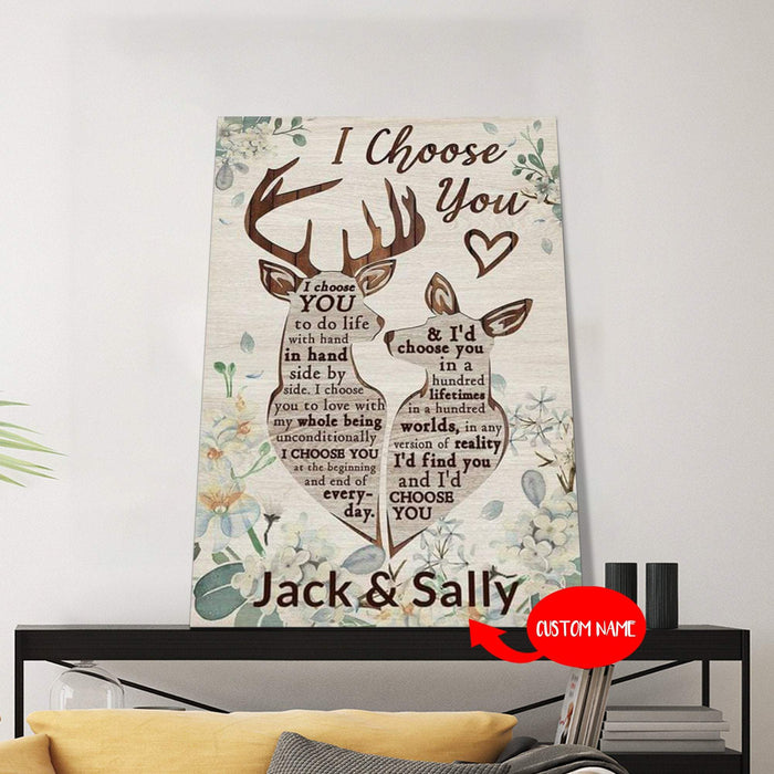 Personalized Deer I'd Find You And I'd Choose You - Wedding Gifts - Canvas