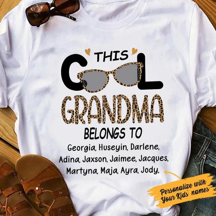 Personalized This Cool Grandma Belongs To Kids’ Names Leopard Pattern Shirt, Grandma And Grandkids, Family Shirt