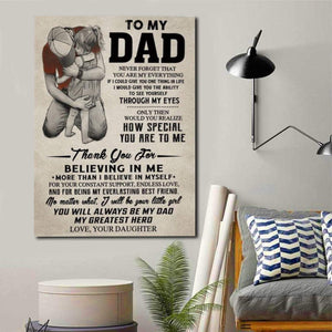 Dad And Daughter - To My Daughter, I Closed My Eyes For But A Moment And Suddenly 0.75 and 1,5 Framed Canvas- Home Decor-Canvas Wall Art