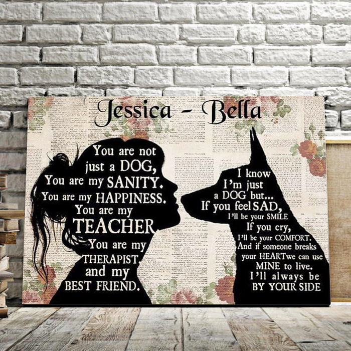 Personalized You Are Not Just A Dog You Are My Best Friend - Customized With Names Canvas
