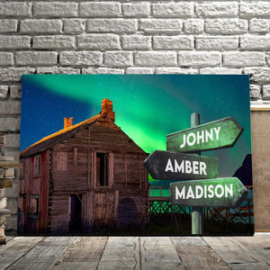 Personalized River House Multi-Names Premium 0.75 & 1,5 Framed Canvas - Street Signs Customized With Names- Home Living- Wall Decor