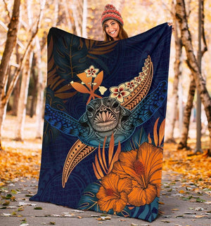 Sea Turtle Mandala Floral Fleece Blanket, Turtle Lover Blanket, Floral Art Blanket, Gift For Her, Family Gift, Home & Living