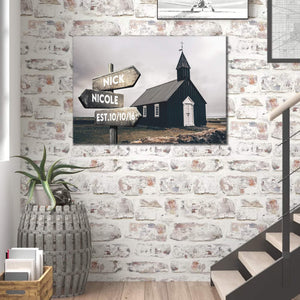 Personalized Iceland House Multi-Names Premium 0.75 & 1,5 Framed Canvas - Street Signs Customized With Names- Home Living- Wall Decor