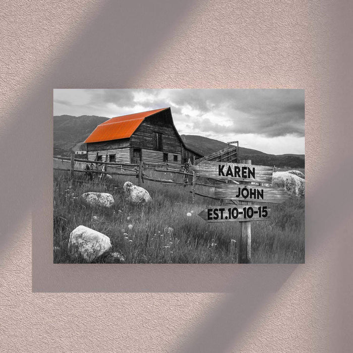 Personalized Iceland House Multi - Names Premium - Street Signs Customized With Names Canvas