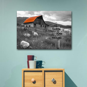 Personalized Iceland House Multi-Names Premium 0.75 & 1,5 Framed Canvas - Street Signs Customized With Names- Home Living- Wall Decor