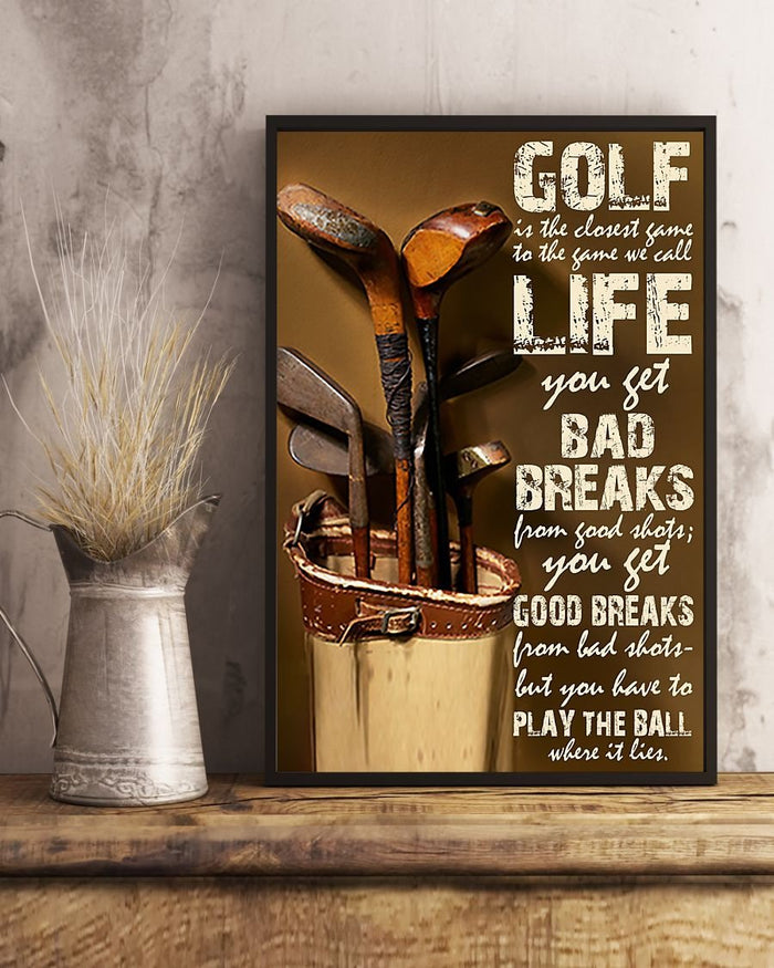Golf Is Closet Game To The Game We Call Life Canvas, Golf Canvas, Gift For Golf Lovers, Gift For Him Decor
