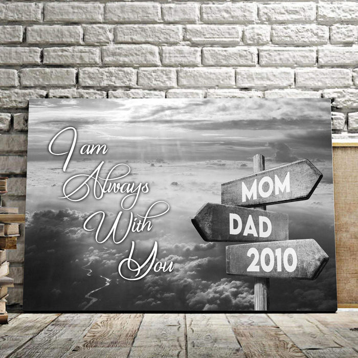 Personalized Memorial Love In Heaven Cloudy Sky Multi - names Premium Canvas - Street Signs Customized With Names Canvas