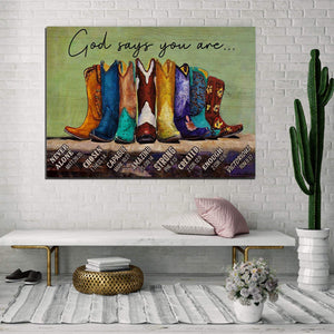 The Cowboy Shoe- God Say You Are 0.75 & 1,5 Framed Canvas -Farmer Gifts - Home Living- Wall Decor