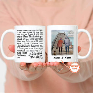Personalized Fishing I Love You The Most Mug- Customize Your Name And Date- Anniversary& Wedding Gifts