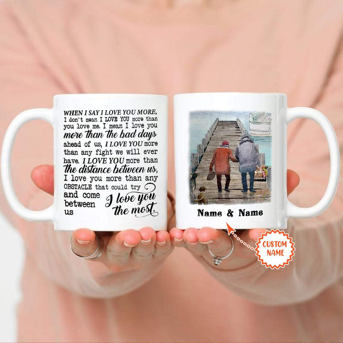 Personalized Fishing I Love You The Most Mug - Customize Your Name And Date - Anniversary & Wedding Gifts