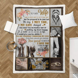 To My Wife The Day I Met You My Life Changed Blanket, Wedding Anniversary Gift, Home & Living