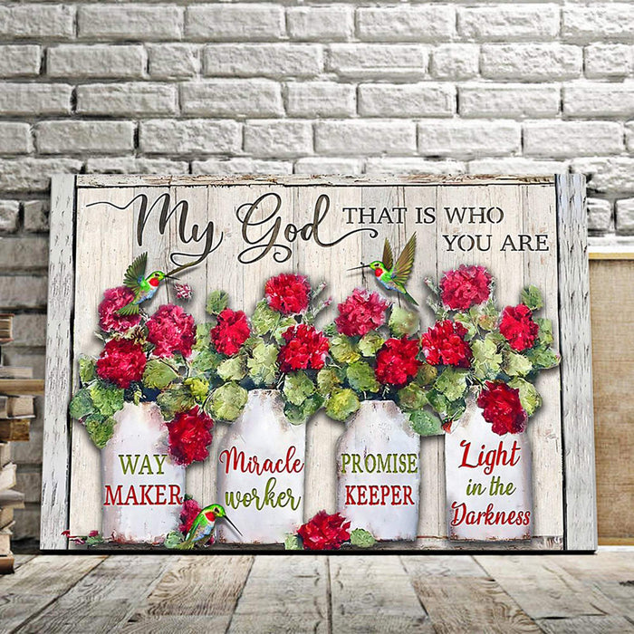 Hummingbird And The Flower - My God That Is Who You Are, Way Maker Canvas