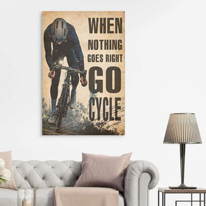Funny Cycling When Nothing Goes Right Go Cycle 0.75 & 1,5 Framed Canvas - Gift Idea- Housewarming Gifts- Home Decor - Wall Art