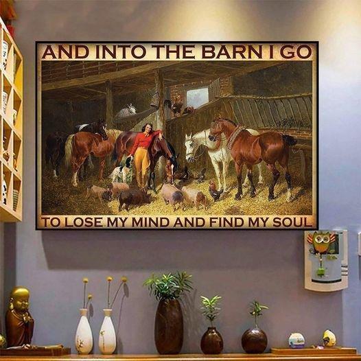 And Into The Barn I Go To Lose My Mine And Find My Soul Vintage Canvas
