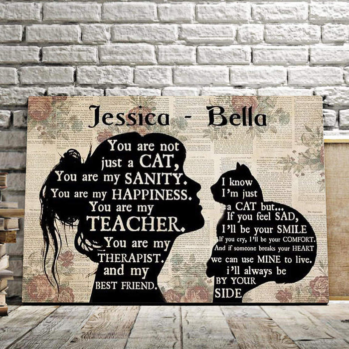 Personalized You Are Not Just A Cat You Are My Best Friend - Customized With Names Canvas